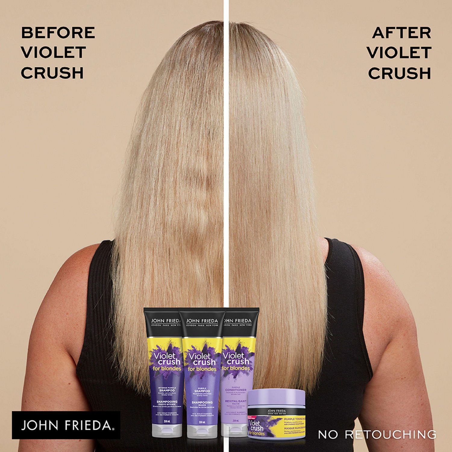 Shampooing mauve intense Violet Crush de John Frieda 250 mL