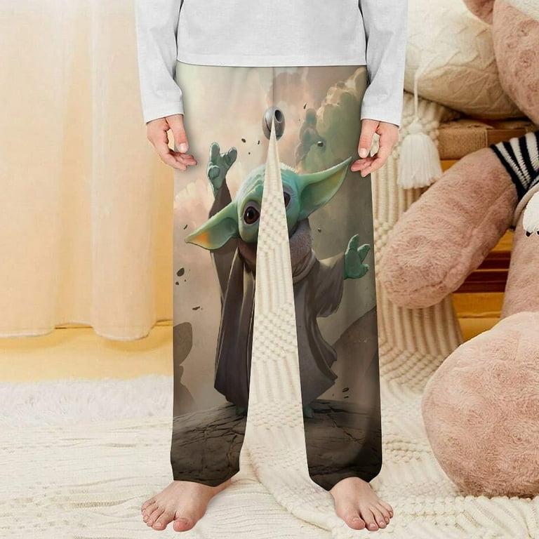 Baby Yoda Pajamas Pants for Kids Cartoon Print Pants Causal Sleep Bottoms Walmart