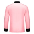 thumbnail image 4 of GrmtClth Chef Jacket for Men Double-Breasted Hombre Cook Coat Long Sleeve Soft Comfy Restaurant Uniform Pink S, 4 of 5