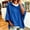 1-Blue, variant on Josdec Women Oversized Drawstring Hooded Sweatshirt, 3/4 Batwing Sleeve Solid Loose Casual Pullover Top for All Season Loungewear