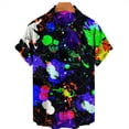 thumbnail image 4 of Summer Men's Designer Shirts Colorful Graffiti 3D Print Hawaiian Blouse Short Sleeves Fashion Floral Oversized Retro, 4 of 6