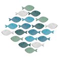 thumbnail image 1 of Uanit - 20 piezas de decoración de pared de madera con diseño de banco de peces para playa, con temática náutica costera, ideal para colgar en la pared, para exteriores, lagos, casas, hogar y playa, 1 of 7