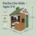 thumbnail image 2 of Conchico Outdoor Grocery Store Playhouse, Wooden Playhouse w/ Toy BBQ Grill, Toy Cash Register & Pretend Food Set For Summer Backyard, Green & Brown, 2 of 8