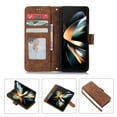 thumbnail image 2 of Decase for Samsung Galaxy Z Fold 5 7.6" 2023 Case, PU Leather Flip Fold Wallet Cover, Detachable Wrist Strap, Card Slots Cash Pocket, Shockproof Full Protective Shell, Brown, 2 of 9