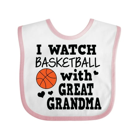 

Inktastic I Watch Basketball with Great Grandma Gift Baby Boy Bib