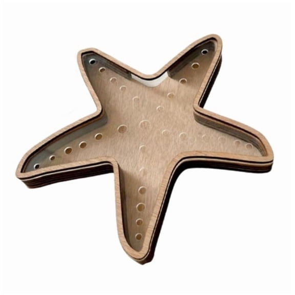 Sea Shell Display Box Wooden Starfish Holder with Acrylic Panel Storage Box,Wood Seashell Display Case,for Mini Shells Sea Rock Small Starfish Collection Boxs Home Decor Birthday Present