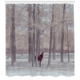 thumbnail image 3 of Ambesonne Animal Shower Curtain, Horse Forest Stands, 69"Wx75"L, Brown Beige, 3 of 3