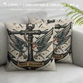thumbnail image 3 of Orinice Pillow Cover Swallow with Anchor Throw Pillow Covers Black and White Pillowcovers Soft Double Side Print Sofa Linen Square Throw Pillowcover  for Living Room Bedroom Car Decor White, 3 of 5