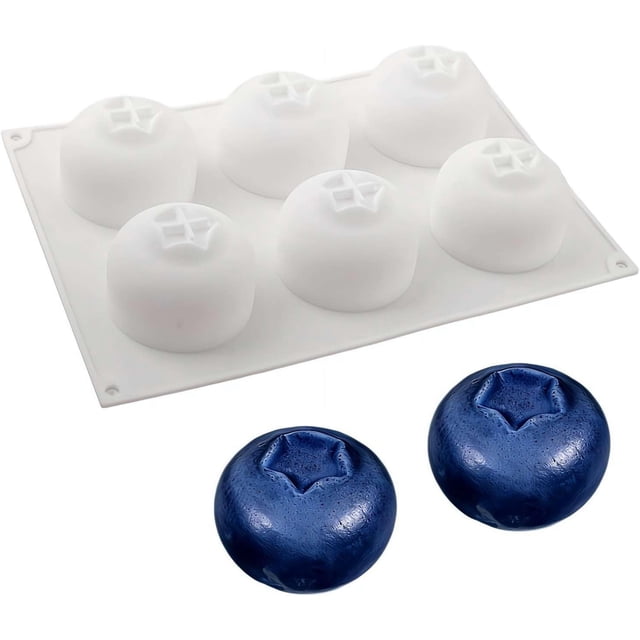 Molde de silicona para hornear arándanos de 6 cavidades