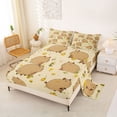 thumbnail image 2 of Erosebridal Funny Capybara Queen Sheet Sets for Kid, Yellow Floral Bed Set, 4-Piece, 2 of 5