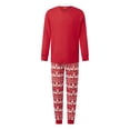 thumbnail image 2 of Christmas Family Pajamas Matching Set Red Long Sleeve Tops and Pants Sleepwear, 2 of 10