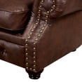 thumbnail image 4 of Sofa with Button Tufted Backrest and Rolled Design Arms, Brown, 4 of 5