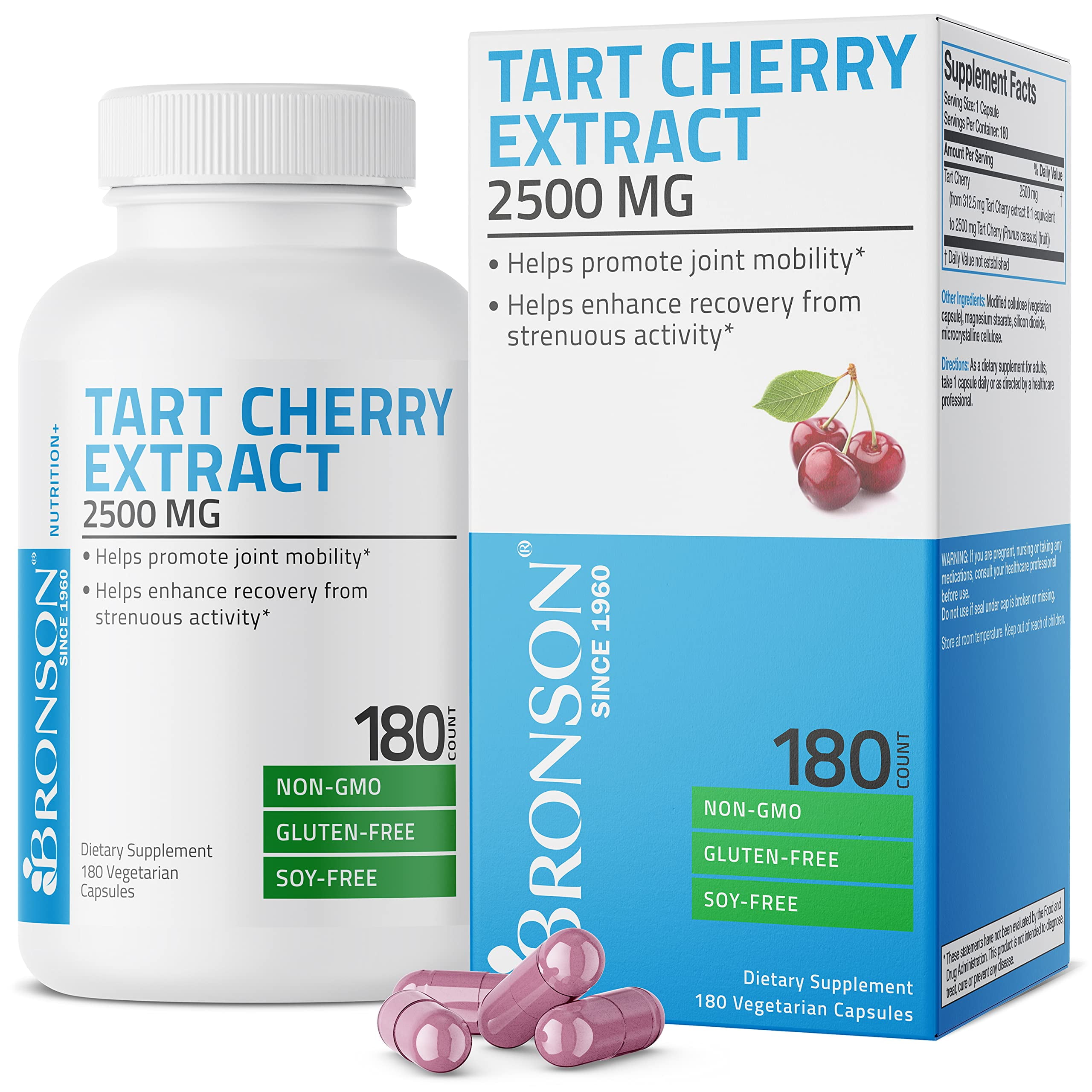 Bronson Tart Cherry Extract 2500 mg Vegetarian Capsules with