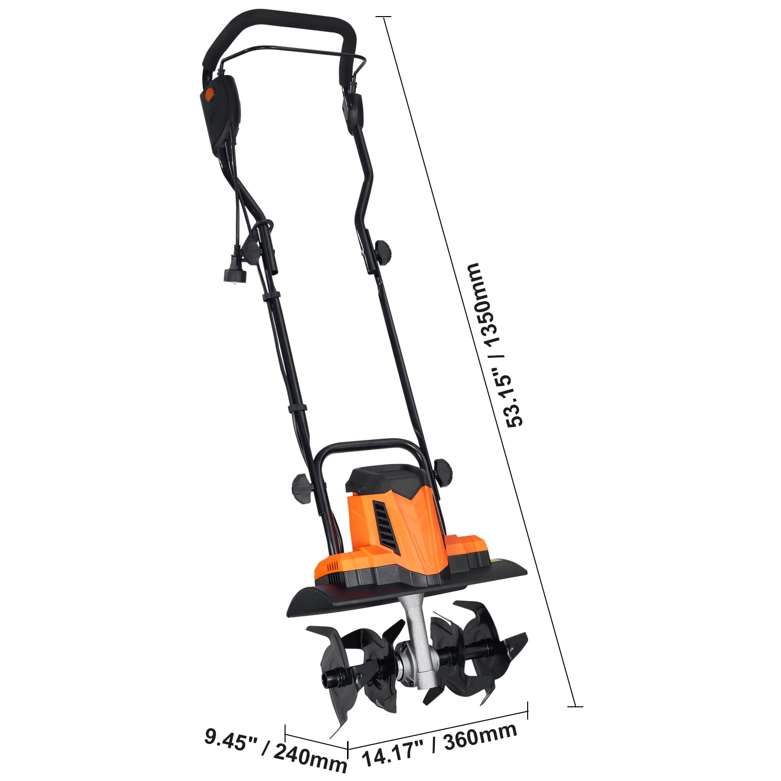 KFFKFF 10 Amp Electric Tiller Corded Electric Tiller/Cultivator 14" W x 3.94" D