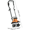 thumbnail image 3 of KFFKFF Electric Tiller with 10 Amp Power, 14-Inch Tilling Width and 3.94-Inch Tilling Depth, Corded Electric Garden Tiller/Cultivator, Mn Steel Tines, Ideal for Lawn Soil Digging, 3 of 9
