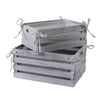 SLPR Decorative Lined Storage Wooden Crates (Set of 2, White) | Farmhouse Wood Crate Box