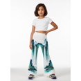 thumbnail image 3 of 3-4Y Girls Colored Flared Pants Digital Print Trousers Slim-Fit Wide Leg Flare for Spring Summer Autumn, 3 of 6