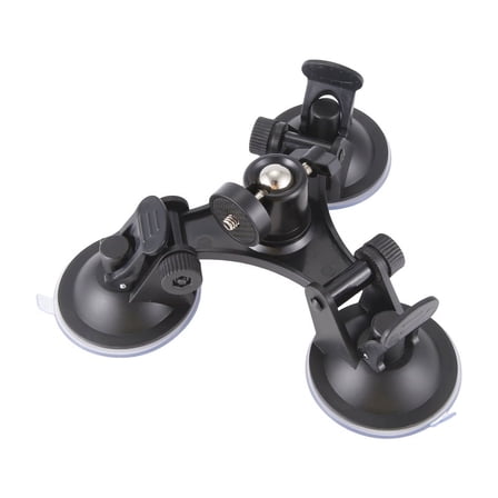 Car Holder Triple Vacuum Suction Cup Mount for Camera Stabilizer Accessory with Expansion Adapter