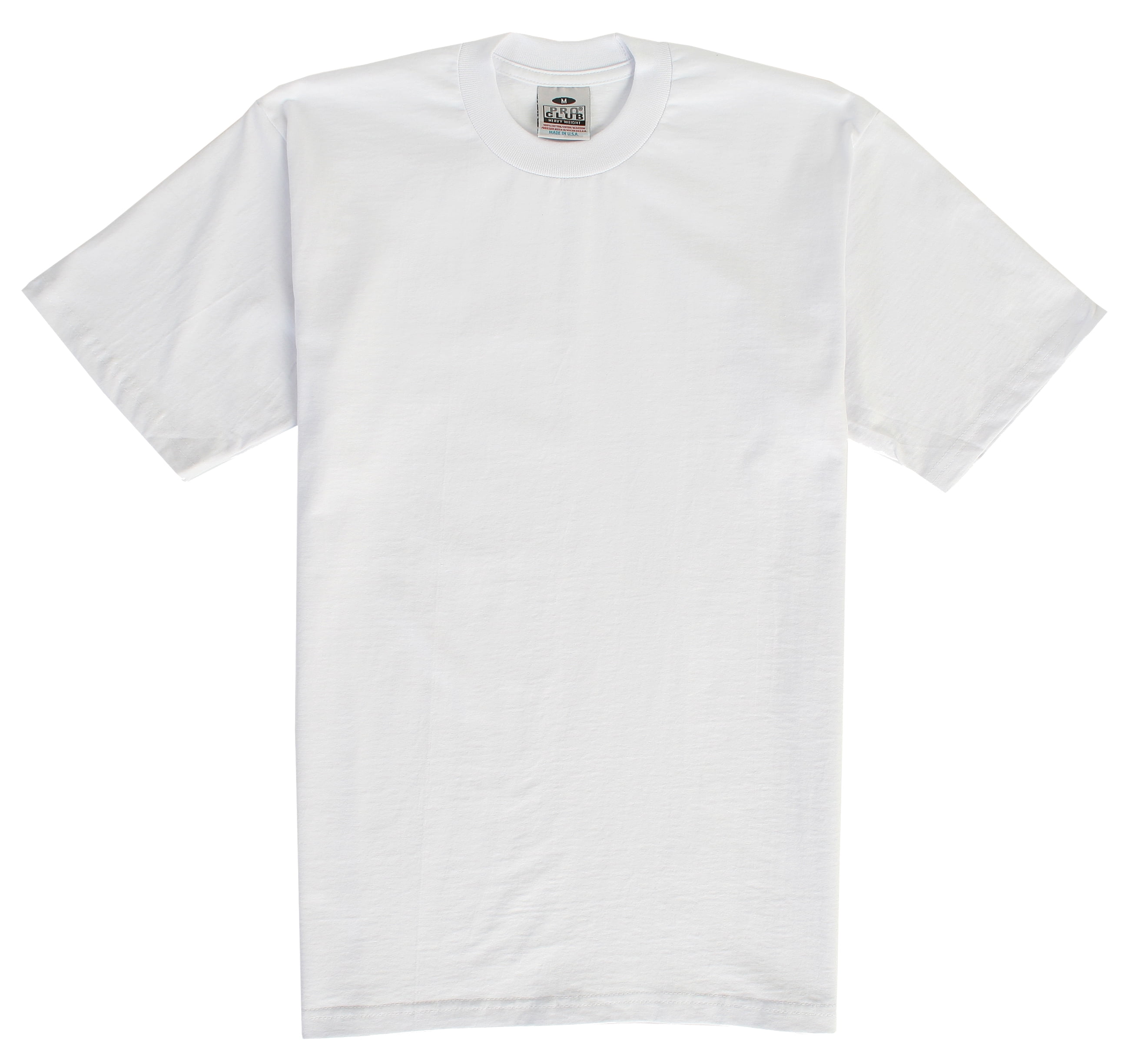 Pro Club Men's 6.5 oz Heavyweight Cotton Short Sleeve T-Shirt, White,  5X-Large