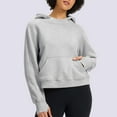 thumbnail image 2 of UAMVSH Womens Hoodies Oversized Solid Color Basic Hooded Sweatshirts Classic Fall Long Sleeve Pullover with Thumb Hole(X-Large,Gray), 2 of 5