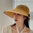 thumbnail image 3 of Shenmeida Women Sun Hat Foldable Sun Cap Summer Wide Brim Empty Top Beach Hollow Out Hat Headwear, 3 of 3