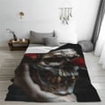 thumbnail image 5 of Bingfone Realistic Rose Skull Print Flannel Fleece Blanket Throw Blanket for Bed,Sofa,Couch,Travel,Camping(50"x40" ), 5 of 8