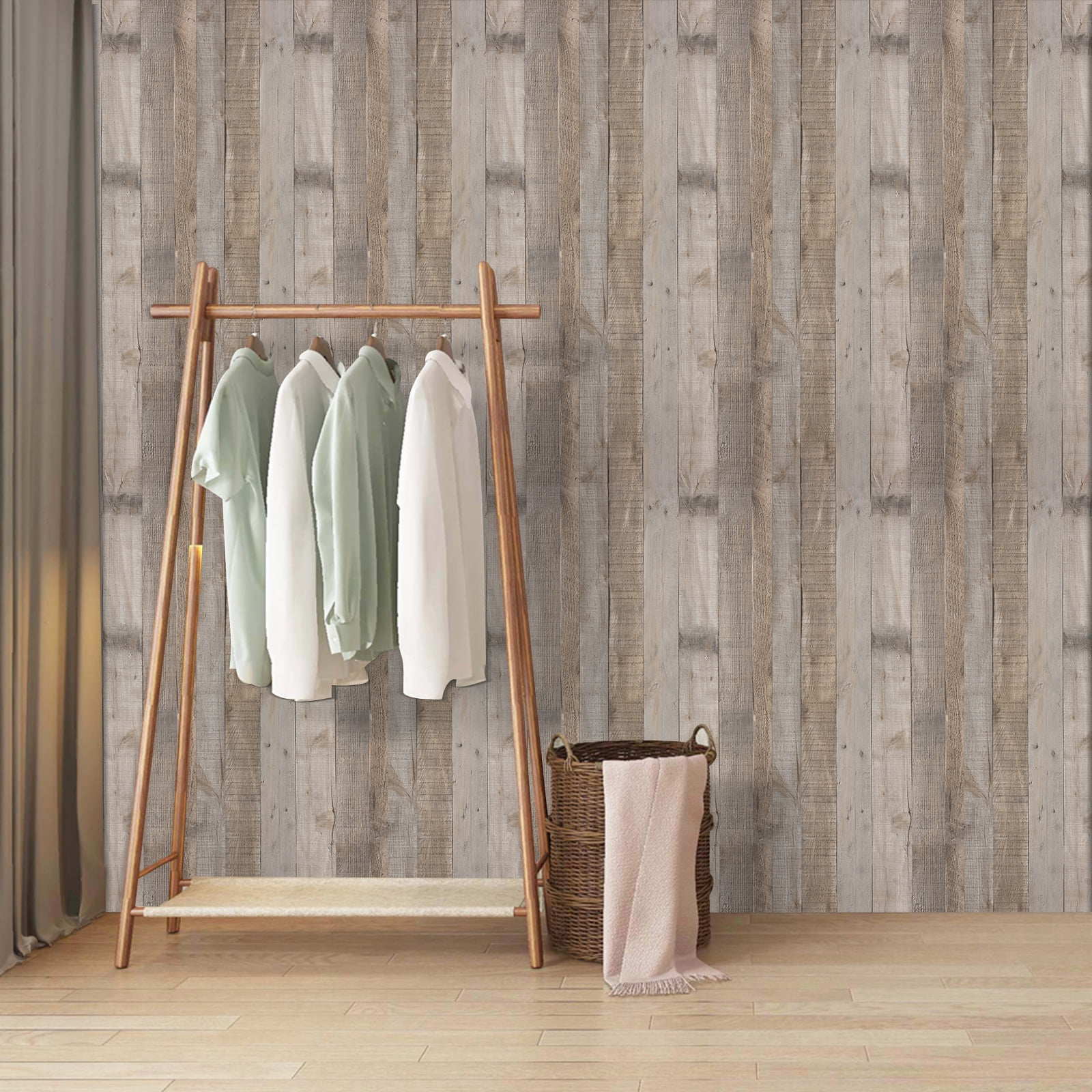 UMIGGEE 17.7"x 393.7" Brown Wood Wallpaper Peel and Stick Contact Paper Self Adhesive Removable Distressed Wood Look Wallpaper Vinyl Home Decor for Funiture