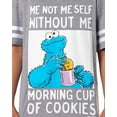 thumbnail image 3 of Sesame Street Women's Cookie Monster Morning Cup Nightgown Pajama Shirt Dress For Adults, 3 of 6