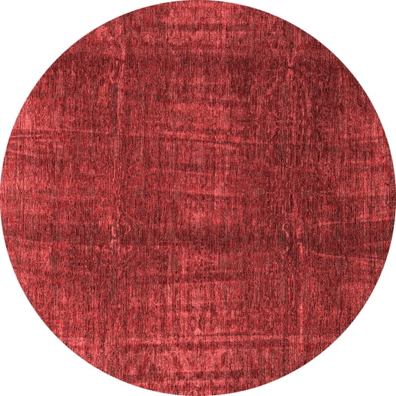 Ahgly Company Machine Washable Indoor Round Oriental Red Modern Area Rugs, 7' Round