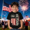 thumbnail image 2 of WAYUTE Patriotic Boys Graphic Tee for Independence Day Celebration Kids Round Neck T Shirt Versatile Casual Outdoor, 2 of 4
