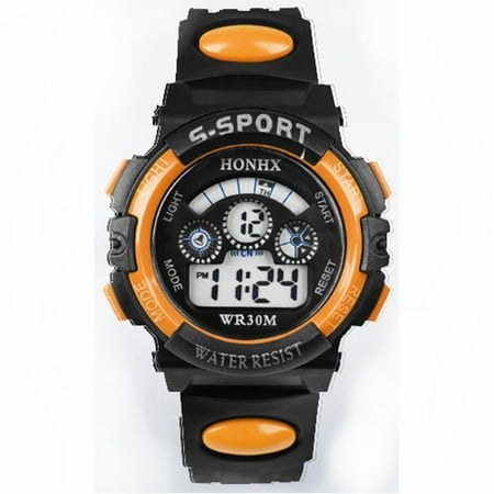 iLH Mallroom Waterproof Children Boy Digital LED Quartz Alarm Date Sports Wrist Watch (Best Boys Watches Waterproof)