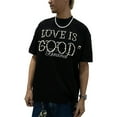 thumbnail image 2 of Unisex Cotton T-Shirt with Pearl Embellishment And “Love Is Good” Pattern, Sizes: S-XL, 2 of 12