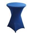 thumbnail image 2 of FURNIX Spandex Round Cocktail Table Cover,30-32" Dia x 42" H,Royal Blue Fitted Stretch,Party Wedding High-Top,Wrinkle-Free 4-Way Stretch,Easy Install Washable, 2 of 6