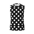 thumbnail image 4 of Yiaed Black and White Polka Dot Print Men's Singlet Vests Summer Running Muscle Tank Tops Gym Undershirt Round Neck Sleeveless for man, 4 of 5
