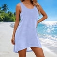thumbnail image 2 of jtjvou Swimsuit Coverup for Women Scoop Neck Sleeveless Sheer Beach Dresses Vacation Bathing Suit Cover Up Light Blue XXL, 2 of 8