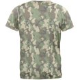 thumbnail image 2 of Green Woodland Camo Mens Soft T Shirt Heather White SM, 2 of 2