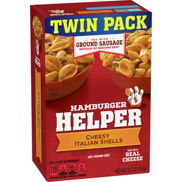 Hamburger Helper, Cheesy Italian Shells Twin Pack, 12.2 oz box