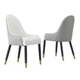 thumbnail image 4 of CoSoTower Modern Dining Chairs Set of 2 Pcs Faux Leather Dining Chair with Metal Legs for Living Room/Dining Room/Reception Room(White+Gray), 4 of 9