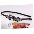 thumbnail image 4 of LULULION 3Pcs Black Flower Hair Hoop with Crystal Decoration Elegant Hair Ornament, 4 of 8