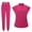 Hot Pink, variant on Nurse Working Uniforms Womens 2 Piece Jogger Scrub Set Mock Neck Work Shirts Long Pants Nurse Gifts for Work, Hot Pink, XL