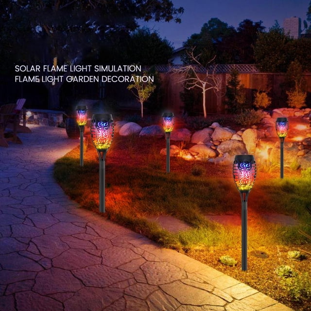 12LED Solar Flame Torch Luces parpadeantes Garden Lawn Path Decor (1pc)