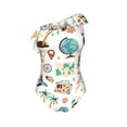 thumbnail image 4 of Yiaed Travel1 Print Women One Piece Swimsuits Tummy Control One Shoulder Bathing Suits Pattern Ruffle Swimwear-X-Large, 4 of 8