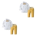 thumbnail image 3 of Sonducket Primavera otoño niños camisa de manga larga pantalones conjunto banquete evento pajarita cinturón ropa pantalones con bolsillos Type3 NO3, 3 of 6