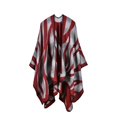thumbnail image 2 of ManxiVoo Cardigan for Women, Women's Travel Plaid Shawl Wraps Open front Poncho Cape Warm Oversized Sweaters Casual Cardigan Shawls for Fall Winter Long Cardigans for Women Trendy Red One Size, 2 of 2