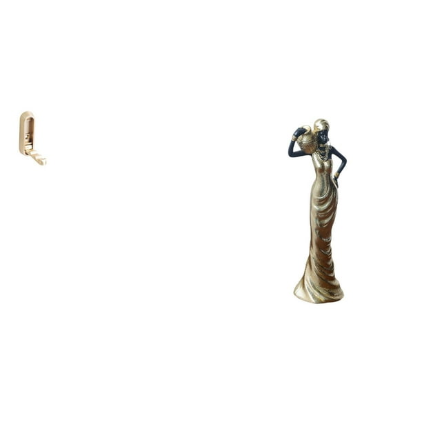 Gancho de pared plegable,Ganchos de pared plegables Ganchos de pared para abrigos,Figura de escritorio,Artesanía de escritorio con figuras africanas coleccionables,Estatua de dama tribal,pieza