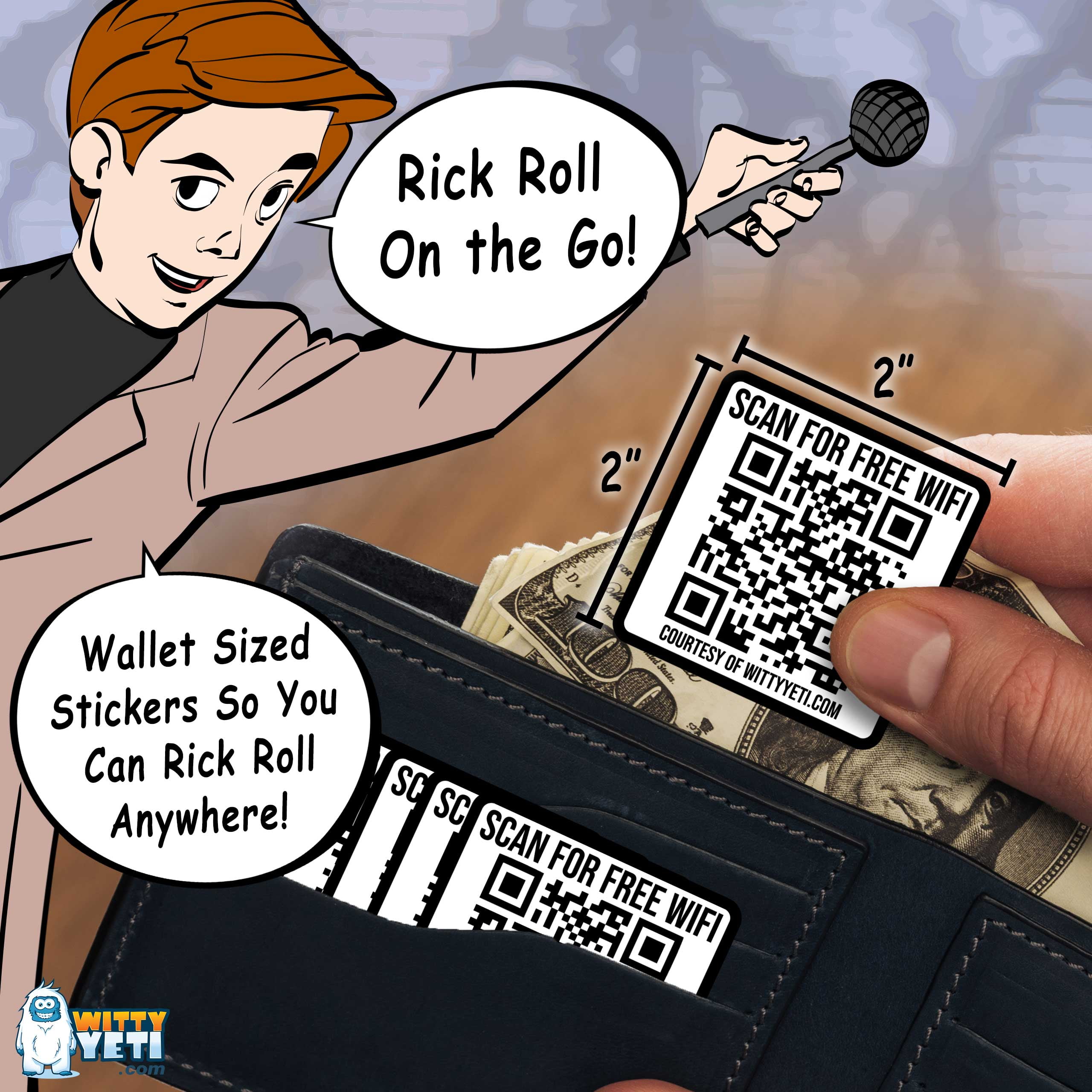 Rick roll, QR code sticker Rick Astley, joke,Rick roll your