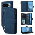 thumbnail image 1 of compatible Google Pixel 9 Pro Pixel 9 Case Zipper Wallet Multiple Card Slots Leather Phone Cover - Blue Newway CPDD, 1 of 5