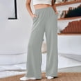 thumbnail image 1 of AherBiu Women's Sweatpants Fleece High Waisted Wide Leg Stretch Loose Athletic Pants Gym Workout Running Trousers with Pockets, 1 of 9