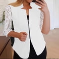 thumbnail image 1 of IMENGL Autumn solid color lace short sleeve jacket, White L, Size M-5XL, 1 of 6