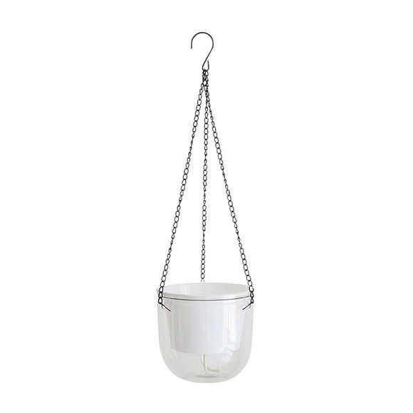 EDFBUYKRS Suspended Hanging Tabletop Transparent Self Absorbent Lazy Flower Pot Hydroponic Soil Cultivation Green Luo Flower Pot